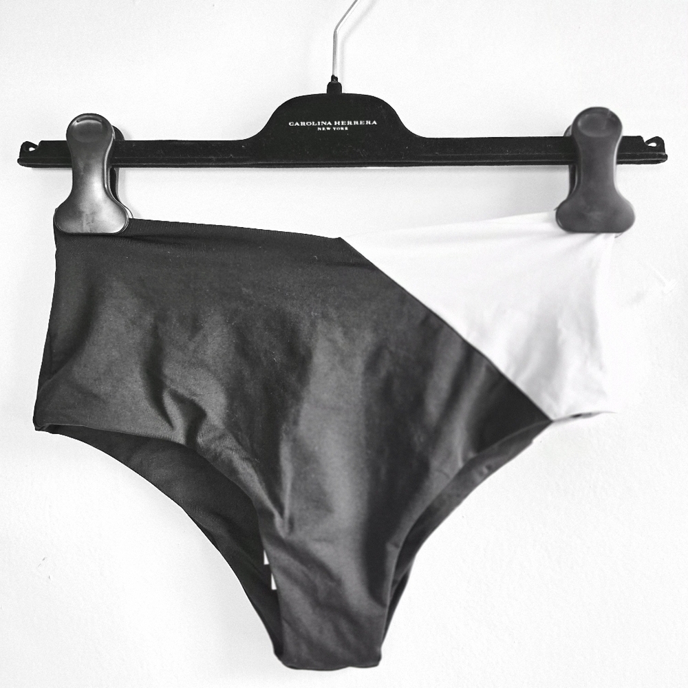 New L*Space Color Block High Tide Clasic Black/Cream Bikini Bottom Medium NWT - Picture 6 of 8
